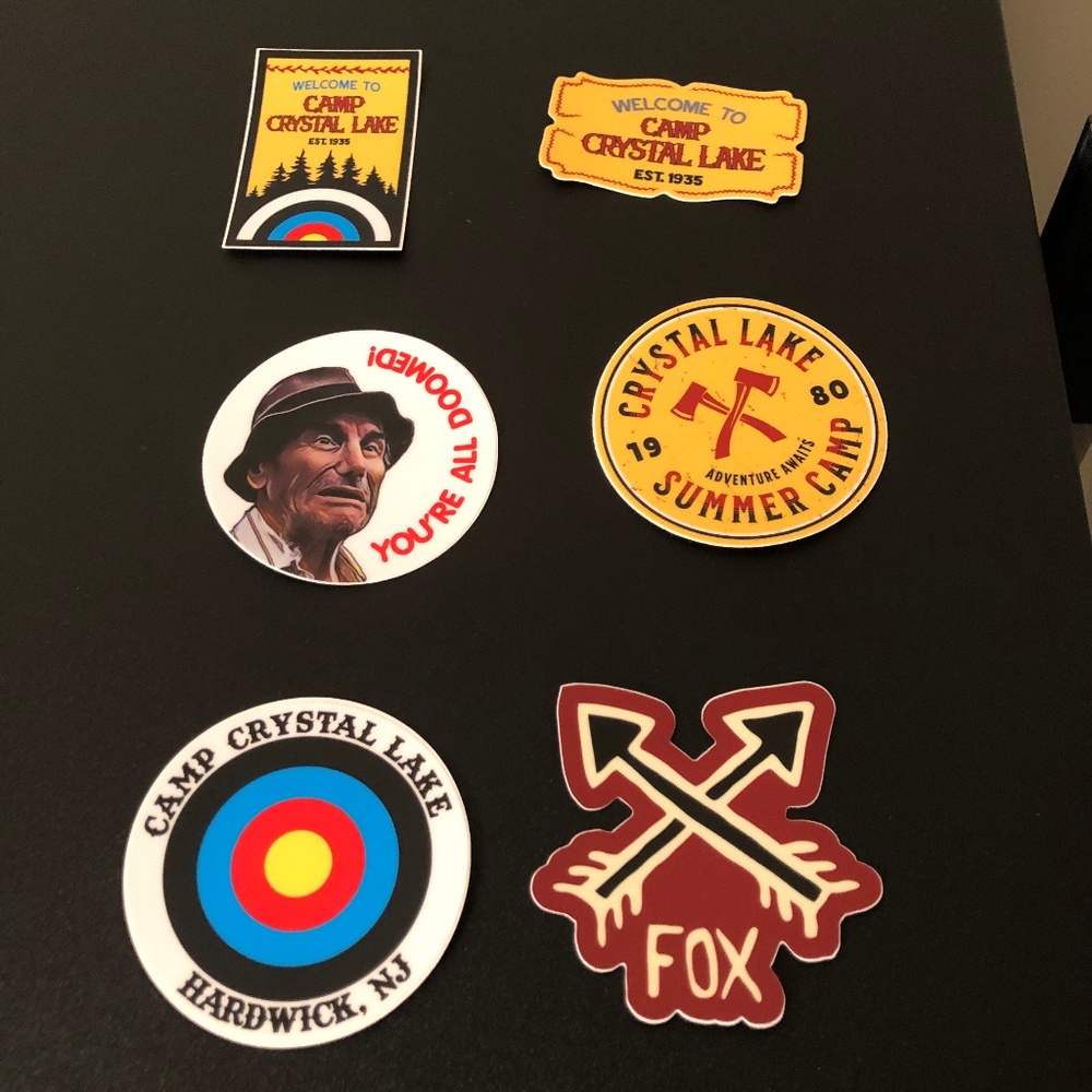 6  Camp Crystal Lake (Friday The 13th Movie) Stickers (NEW) Fr Filming Location